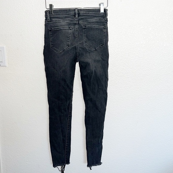 All Saints Grace Women's Washed Black Midrise Raw Hem Skinny Jeans - Picture 8 of 11